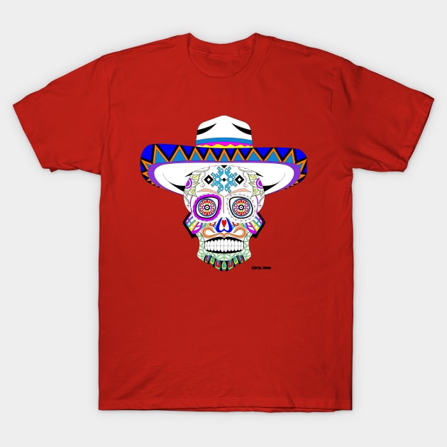calavera cowboy, mariachi ecopop T-Shirt by jorge_lebeau